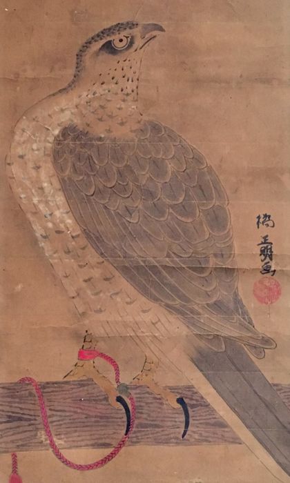 420x700 Very Old And Impressive Hand Painted Scroll Painting - Edo Painting