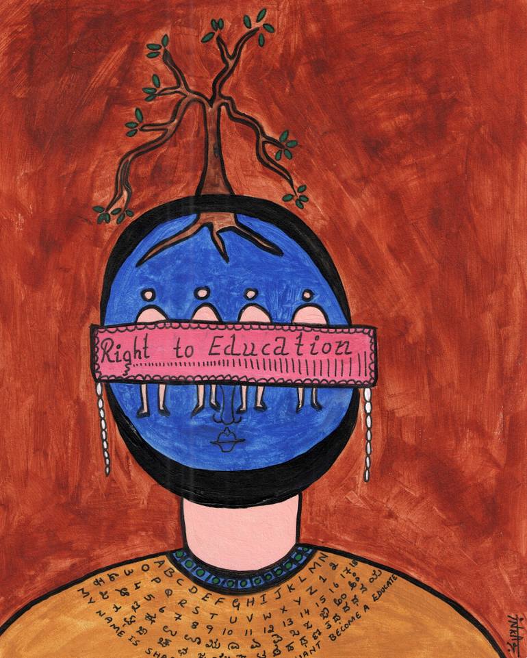 770x961 Saatchi Art Human Rights( Right To Education) Painting By - Education Painting