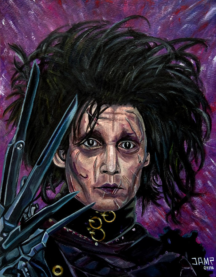 703x900 Edward Scissorhands Painting By Jose Mendez - Edward Scissorhands Painting