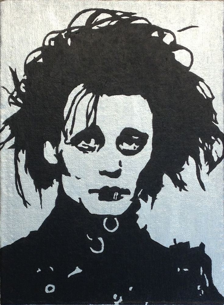 735x1000 Johnny Depp - Edward Scissorhands Painting