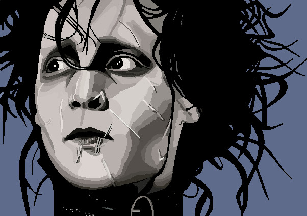 602x425 Ms Paint - Edward Scissorhands Painting