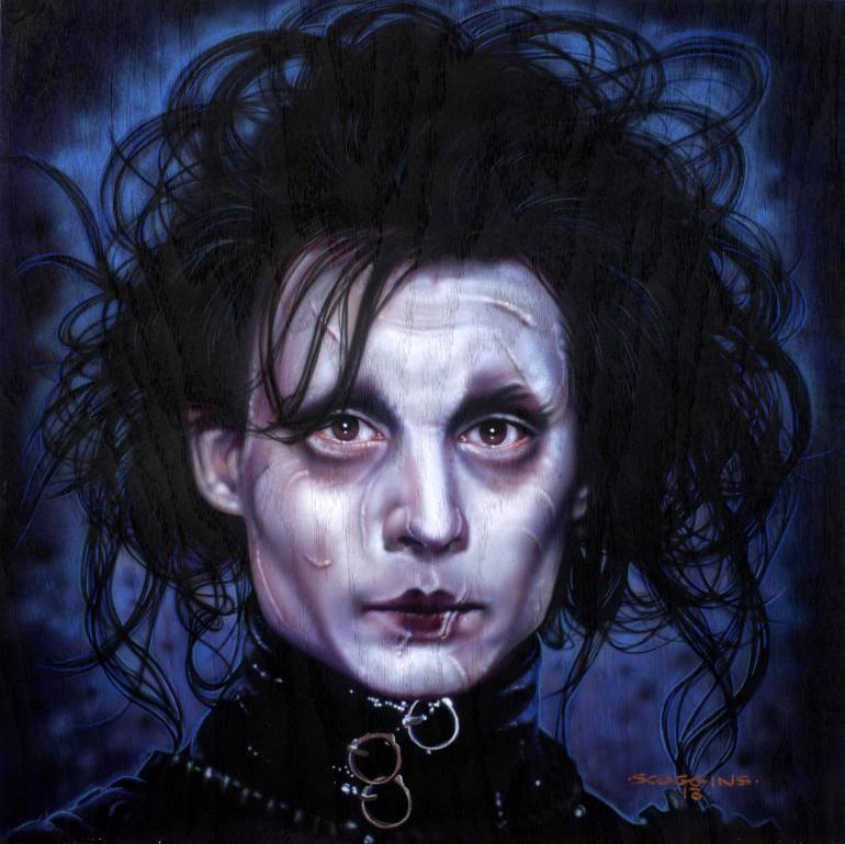 770x769 Saatchi Art Edward Scissorhands Painting By Tim Scoggins - Edward Scissorhands Painting