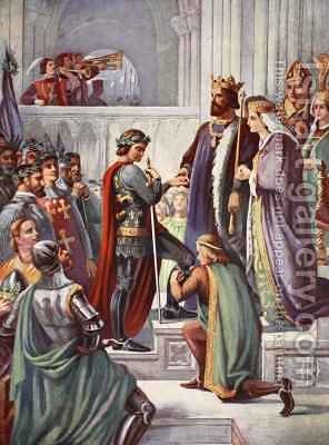 296x400 The Investiture Of Edward The Black Prince As Knight Of The Garter - Edward The Black Prince Painting