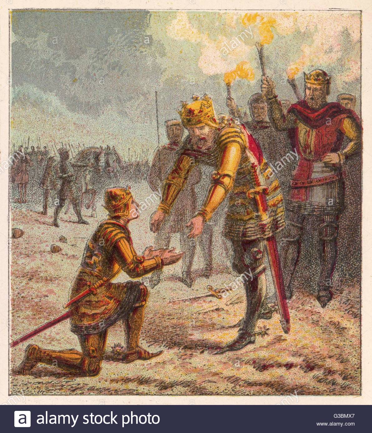 1192x1390 Edward, The Black Prince, Son Of King Edward Iii, Receives A Stock - Edward The Black Prince Painting