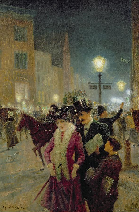 590x900 Edwardian London Painting By Eugene Joseph Mcswiney - Edwardian Painting
