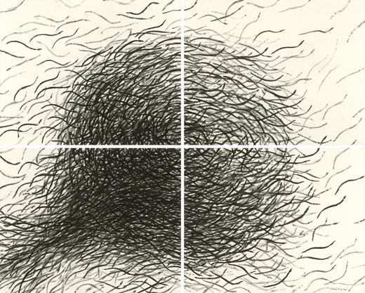 520x417 James Prosek, Eel Prints, 2012, Ink On Paper, Four Panels - Eel Painting