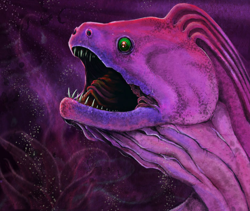 827x700 Purple Eel By Blackbrook82 - Eel Painting
