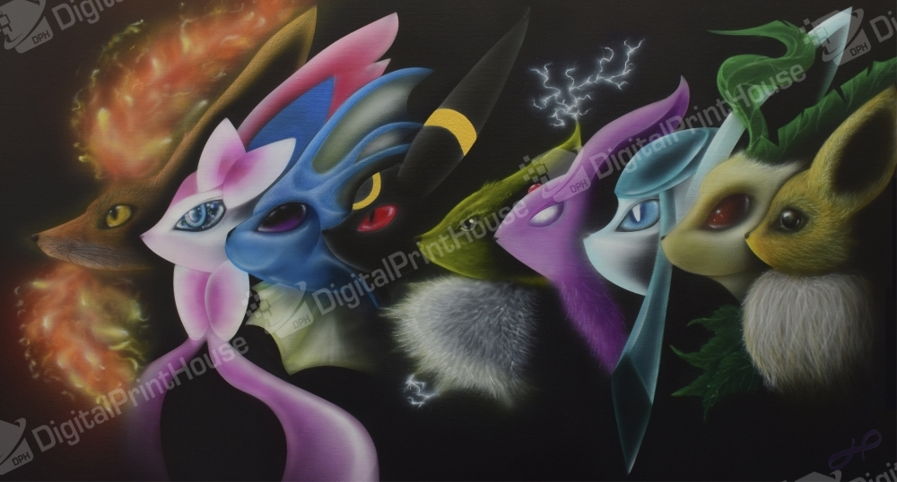 1000x538 Eevee Evolutions By Art By Howie - Eevee Painting