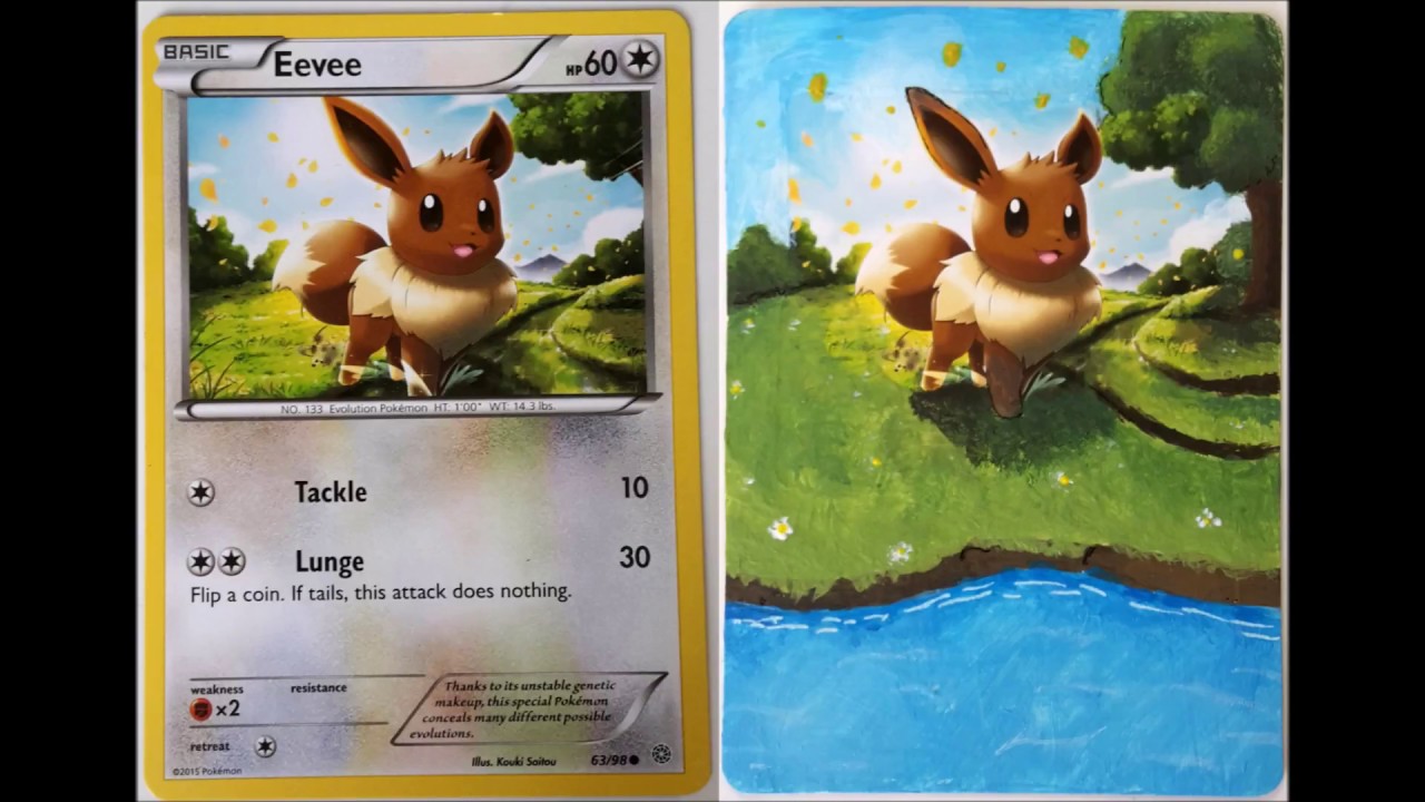 1280x720 Eevee Pokecard Painting - Eevee Painting