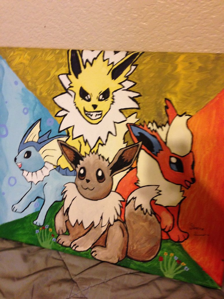 774x1032 Eevee Evolution Acrylic Painting By Artofgames - Eevee Painting