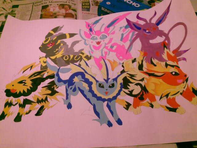 640x480 Eevee Evolutions Painting Amino - Eevee Painting