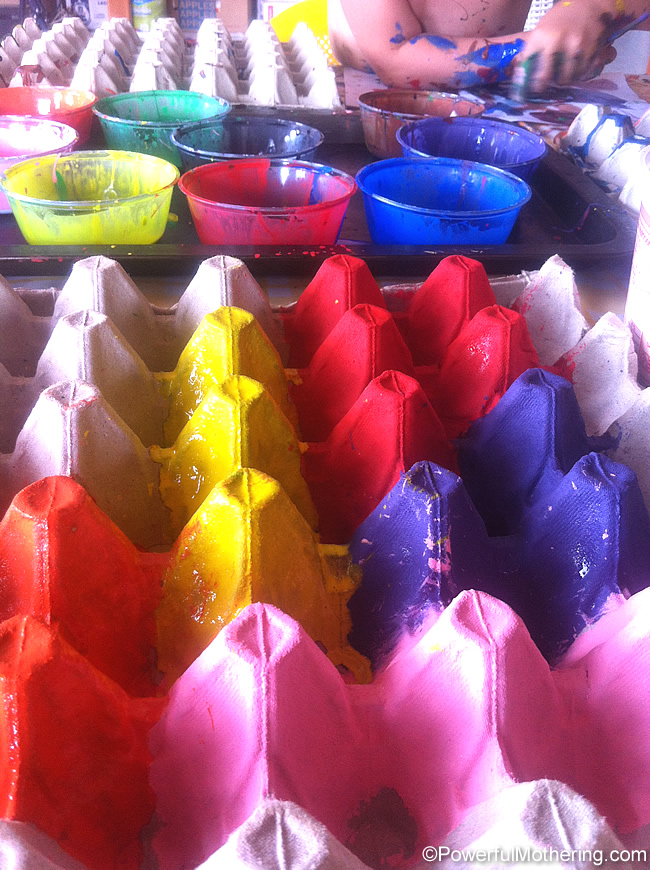 650x870 Egg Carton Crafts A Color Sort Activity - Egg Carton Painting