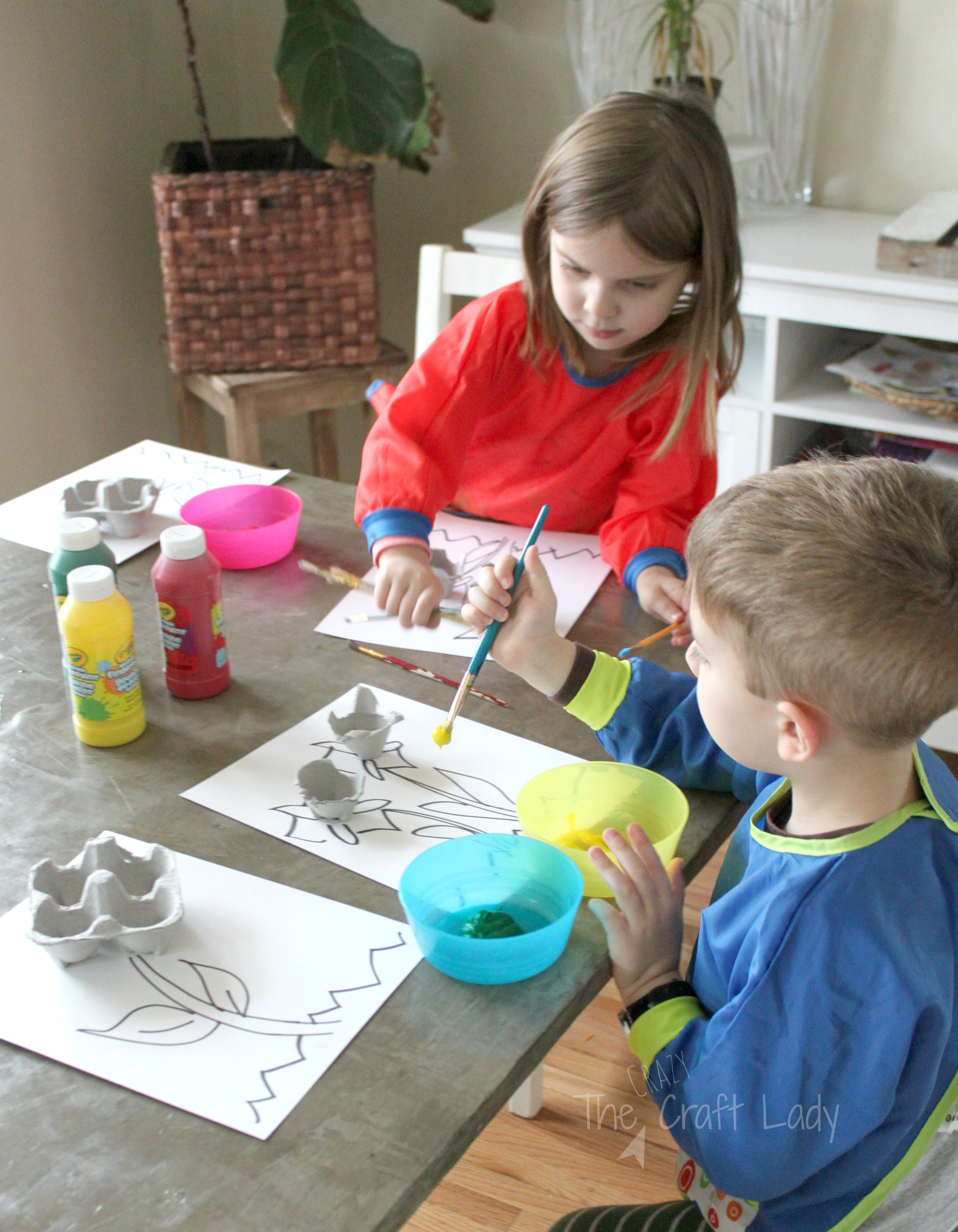 3093x3979 Egg Carton Flower Craft And Painting Activity - Egg Carton Painting