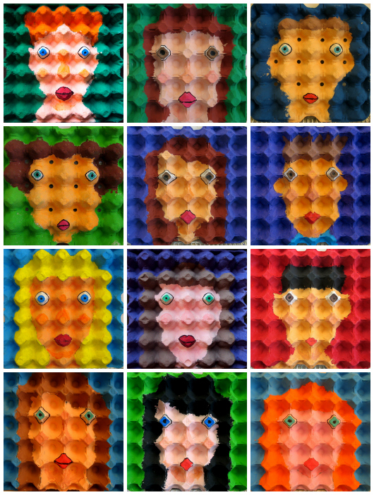 530x702 Egg Carton Portrait - Egg Carton Painting