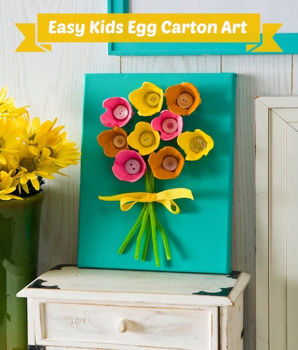 600x706 Easy Egg Carton Art On Canvas (For Kids) - Egg Carton Painting