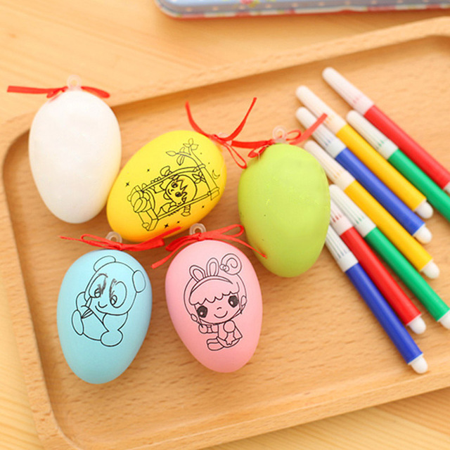 640x640 Colorful Diy Easter Eggs Kids Painting Toys For Children Plastic - Egg Painting