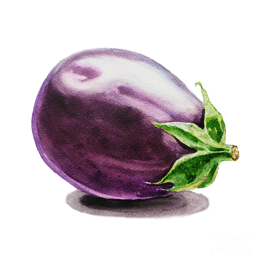 900x900 Eggplant Painting By Irina Sztukowski - Eggplant Painting