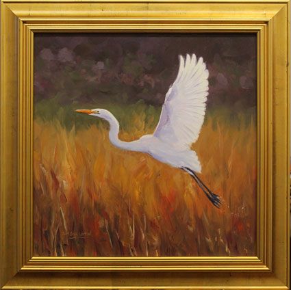 425x424 Egret Oil Painting By Karl Eric Leitzel Oil Painting - Egret Oil Painting