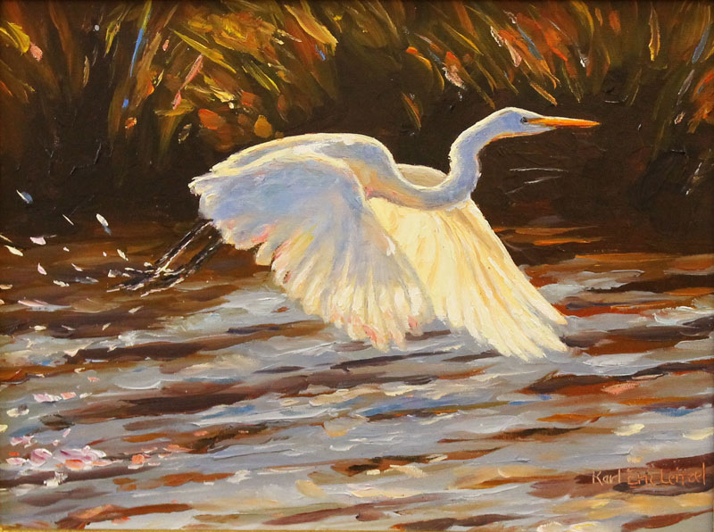 800x596 Leitzel Studio - Egret Oil Painting