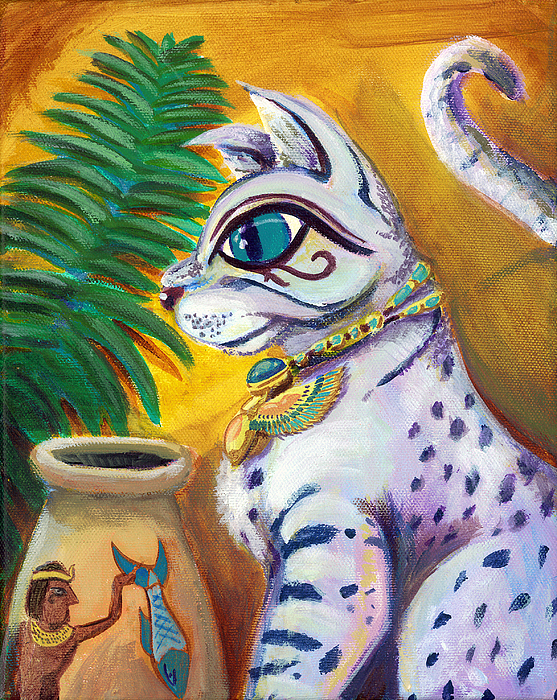 557x700 Egyptian Mau Cat Painting By Jason Braun - Egyptian Cat Painting