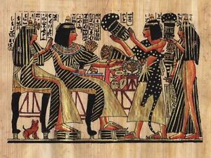300x225 Egyptian Papyrus Painting - Egyptian Cat Painting