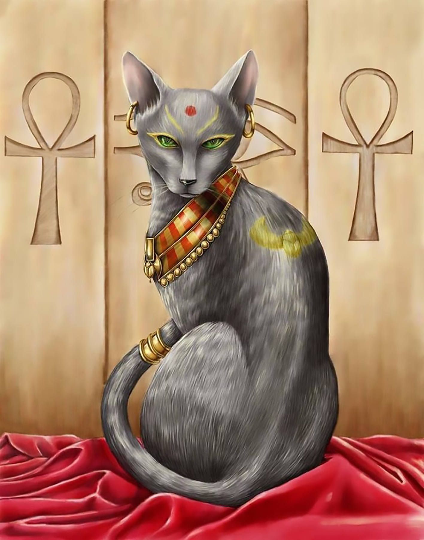 1417x1804 Excited To Share The Latest Addition To My - Egyptian Cat Painting