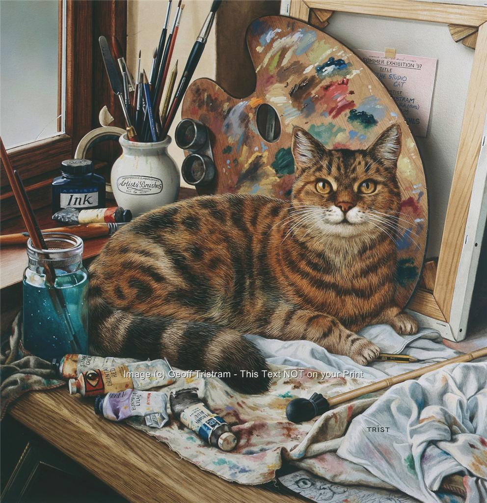 992x1024 Geoff Tristrams Cats Tabby Ginger Grey Black Amp White Egyptian Cat - Egyptian Cat Painting