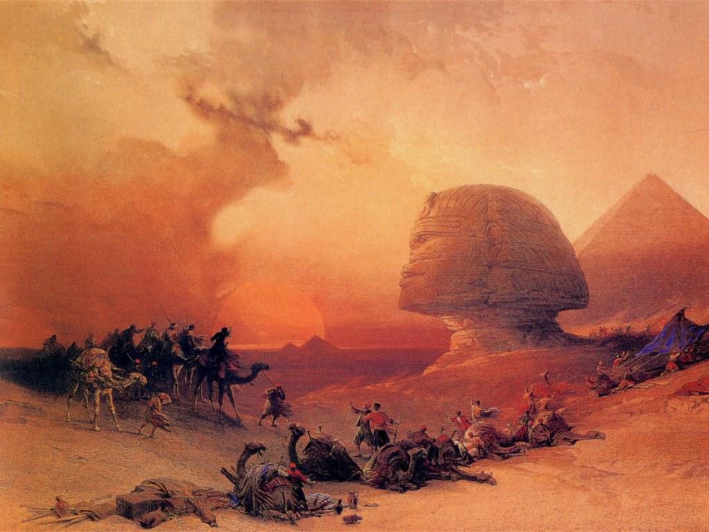 1024x768 David Roberts Painting Of Ancient Egypt - Egyptian Oil Painting