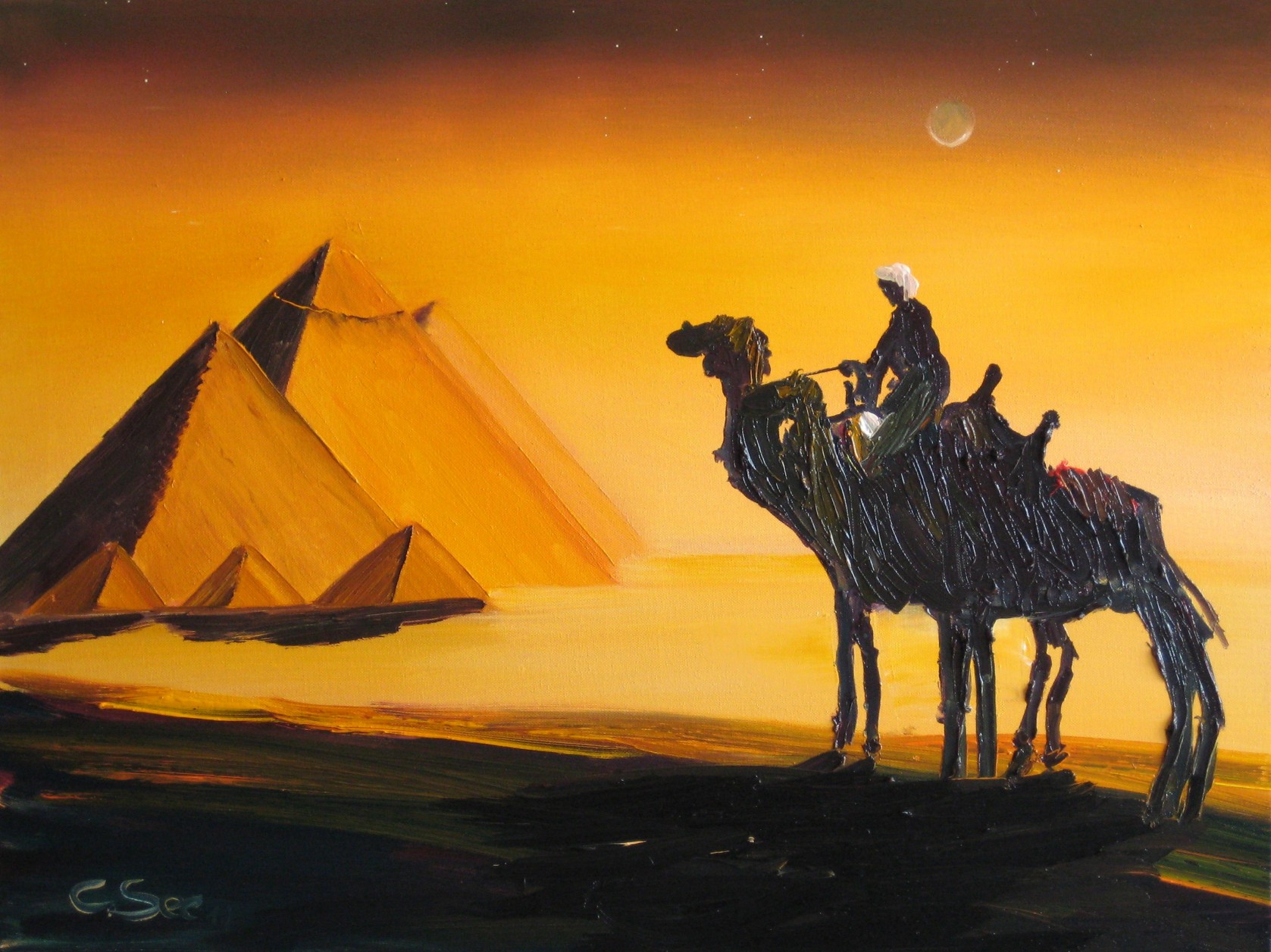 1677x1257 Mystic Landscapes Oil Paintings With Motifs From Egypt - Egyptian Oil Painting