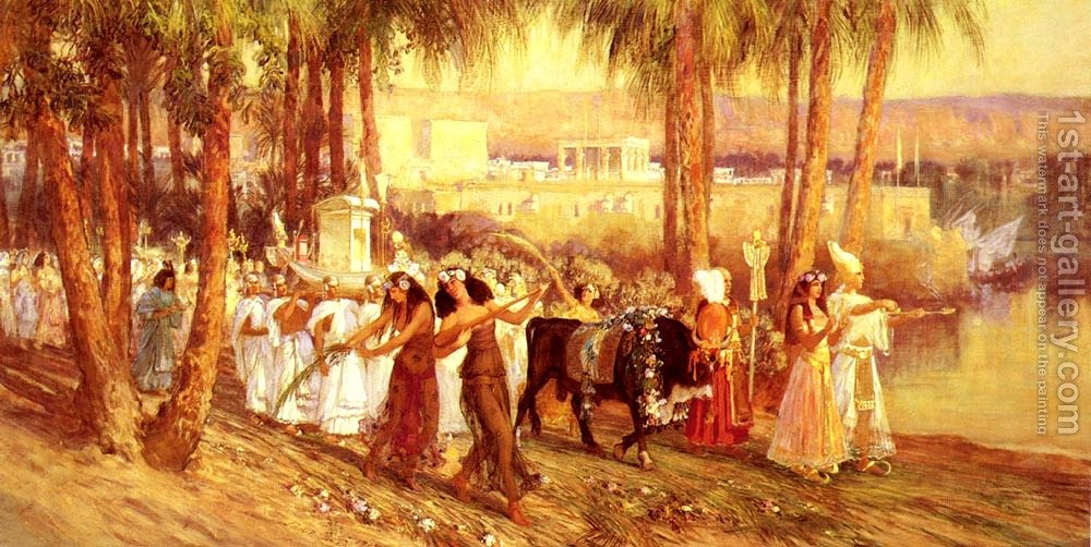 1000x502 An Egyptian Procession Frederick Arthur Bridgman Reproduction - Egyptian Oil Painting