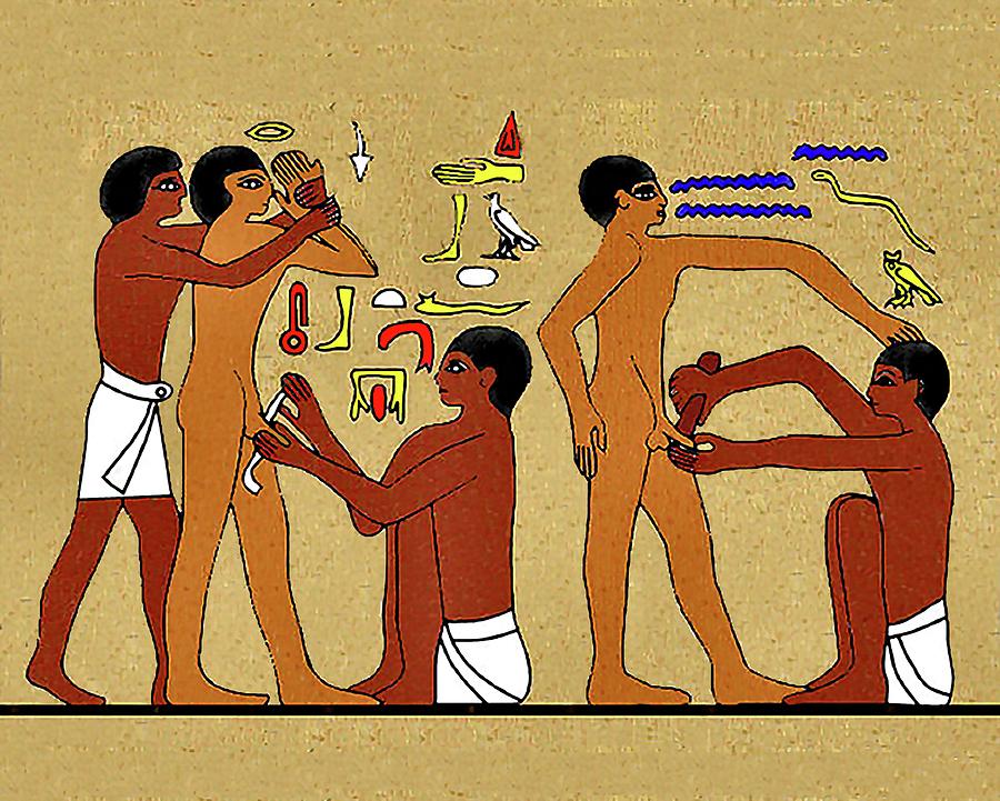 900x721 Egyptian Circumcision Painting By Troy Caperton - Egyptian Painting