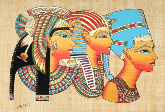 640x434 Egyptian Papyrus Hand Made 9 X 13 Ancient Art Cleopatra Tut - Egyptian Painting