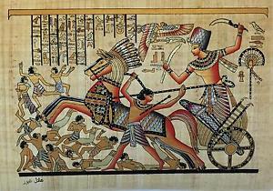 300x210 New Hand Painted Egyptian Art On Papyrus Ramses Ii Led The Kadesh - Egyptian Painting