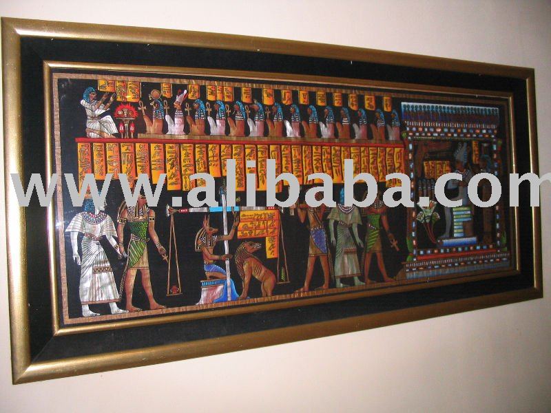 800x600 Extra Large Egyptian Papyrus Painting - Egyptian Papyrus Painting