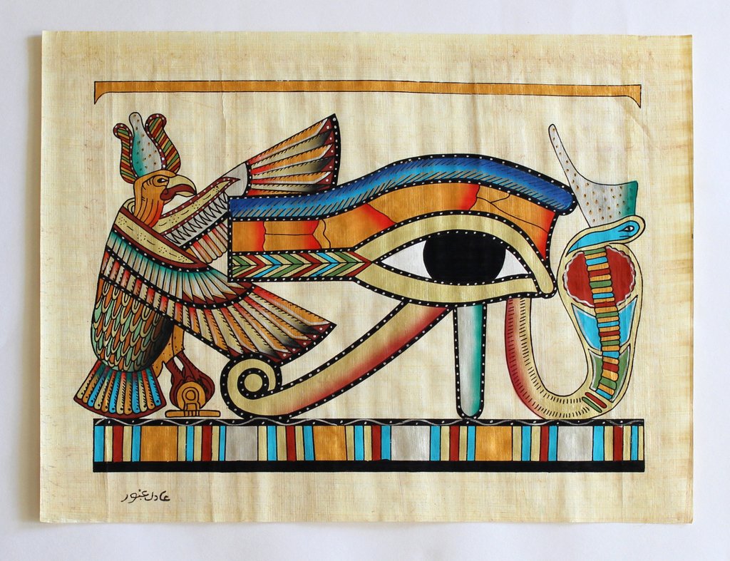1024x787 Eye Of Horus Ancient Egyptian Papyrus Painting Arkan Gallery - Egyptian Papyrus Painting