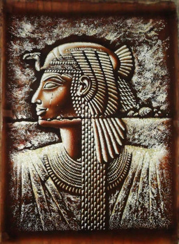 257x350 Egyptian Papyrus Paintings,queen Cleopatra - Egyptian Papyrus Painting Value