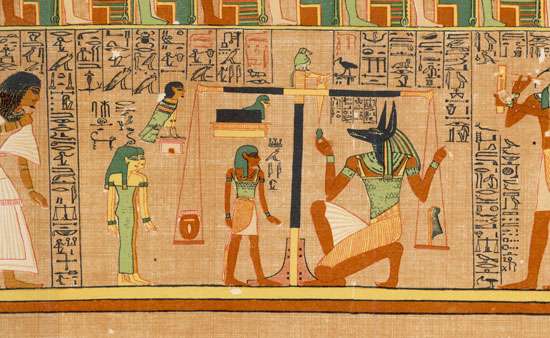 550x338 Anubis Ancient Egyptian God - Egyptian Papyrus Painting Value