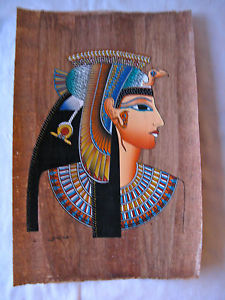 225x300 Egyptian Papyrus Paper Painting Queen Cleopatra Pharaoh Antique - Egyptian Pharaoh Painting