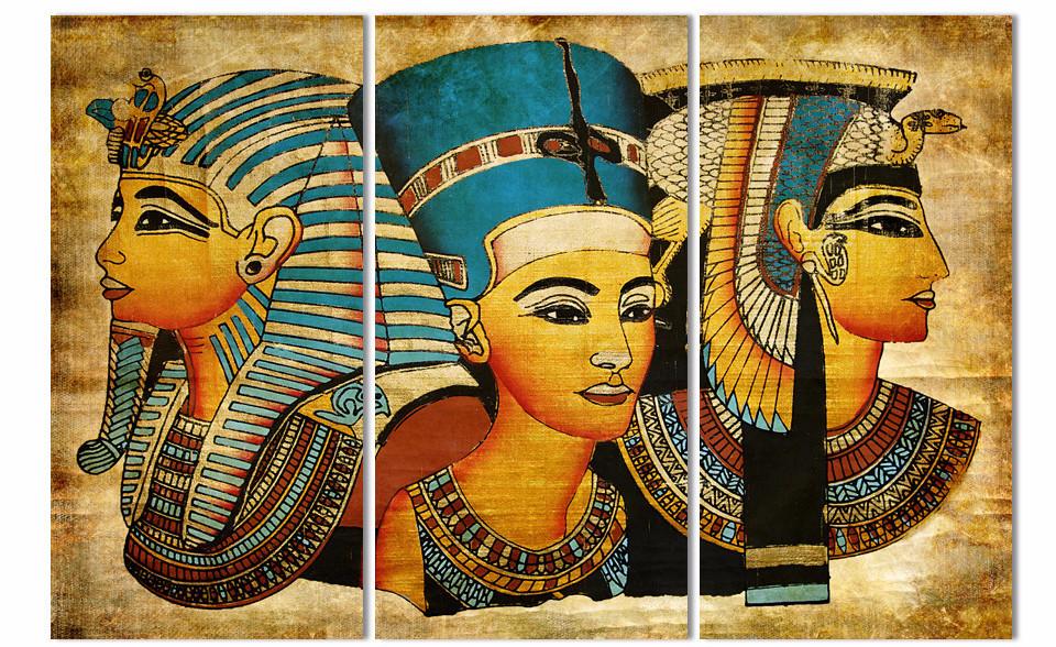 960x588 Limited Edition Ancient Egyptian Pharaoh 3 Piece Canvas Painting - Egyptian Pharaoh Painting