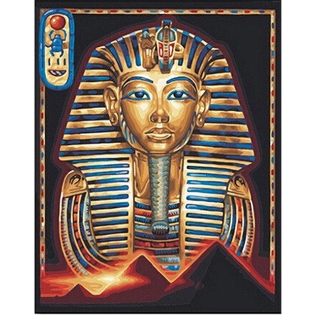 640x640 5d Diy Diamond Painting Round Full Mosaic Diamond Embroidery - Egyptian Pharaoh Painting
