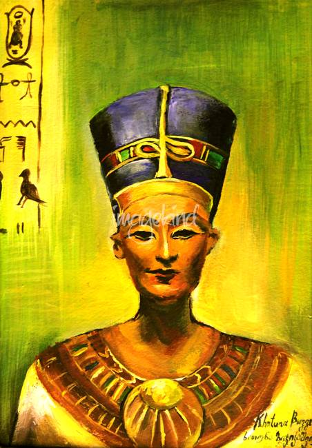 452x650 Egyptian Queen Nefertiti. By Khatuna Buzzell - Egyptian Queen Painting