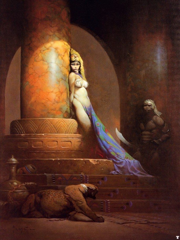 686x912 Frank Frazetta Egyptian Queen Painting 50% Off - Egyptian Queen Painting