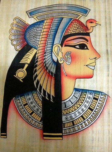 369x500 Ancient Egyptian Queen Cleopatra Handmade Painting - Egyptian Queen Painting