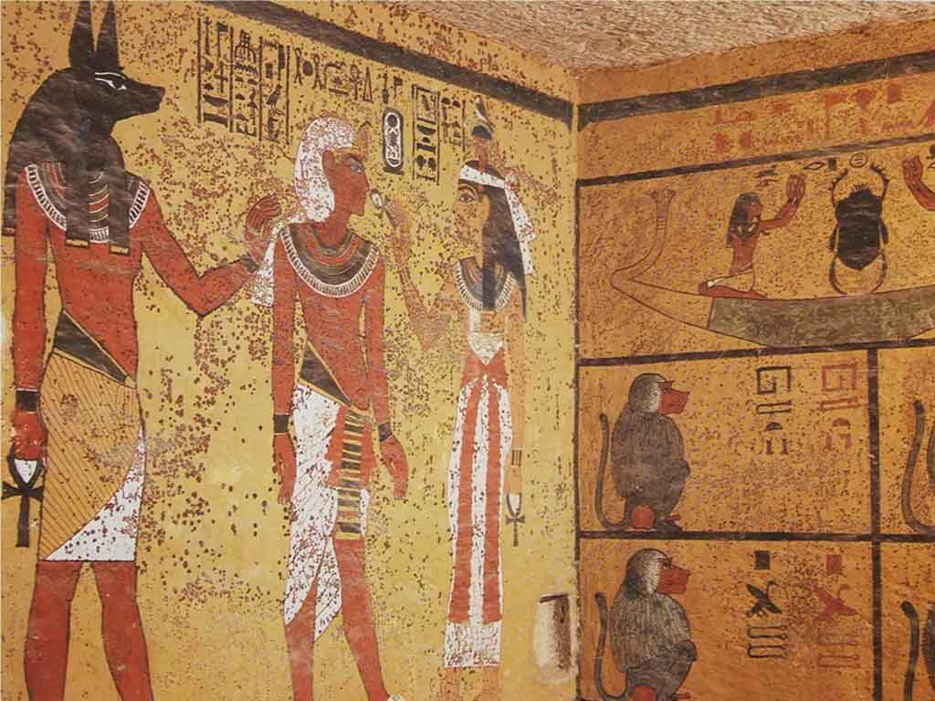 1024x768 The Mysterious Egyptian Queen Nefertiti In Tut's Tomb B Change - Egyptian Queen Painting