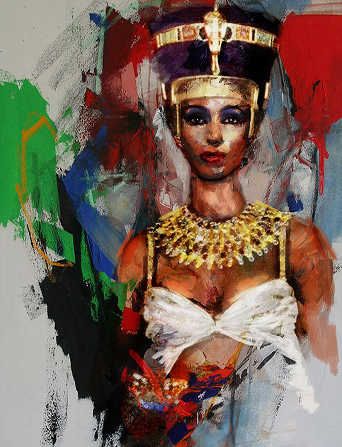 690x900 Egyptian Culture 10 Painting By Mahnoor Shah - Egyptian Woman Painting