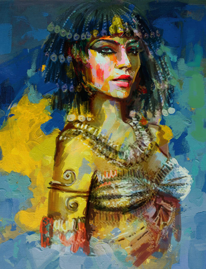 690x900 Egyptian Culture 2b Painting By Maryam Mughal - Egyptian Woman Painting
