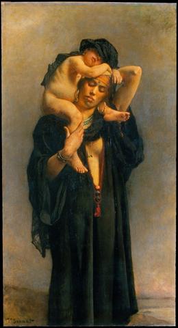 260x480 An Egyptian Peasant Woman And Her Child - Egyptian Woman Painting