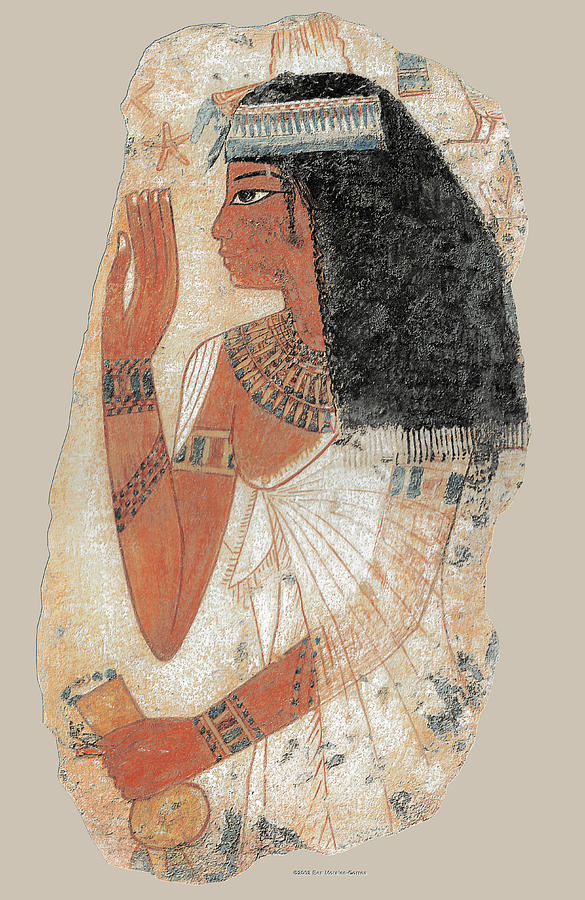 585x900 Ancient Egyptian Lady Tjepu Painting By Ben Morales Correa - Egyptian Woman Painting
