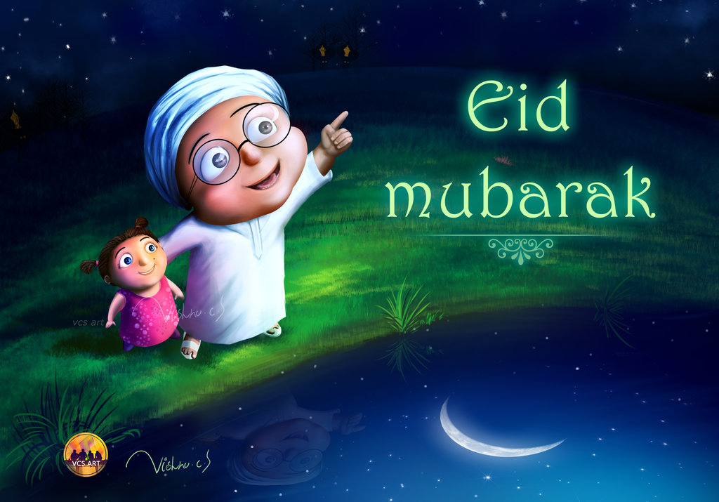 1024x715 Vcs Art Eid Mubarak H By Vcsart - Eid Mubarak Painting