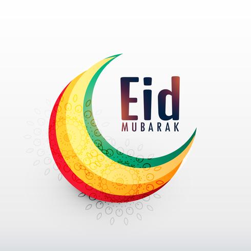 490x490 Colorful Crescent Moon For Eid Mubarak Festival - Eid Mubarak Painting